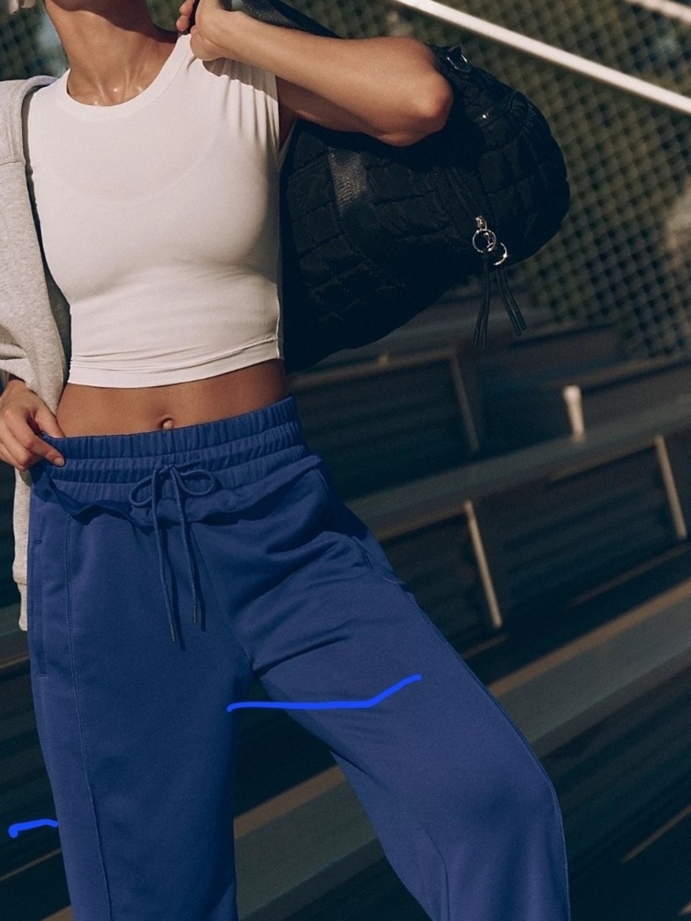 Free People Tie Breaker Pants Relaxed Drawstring pants in Blue